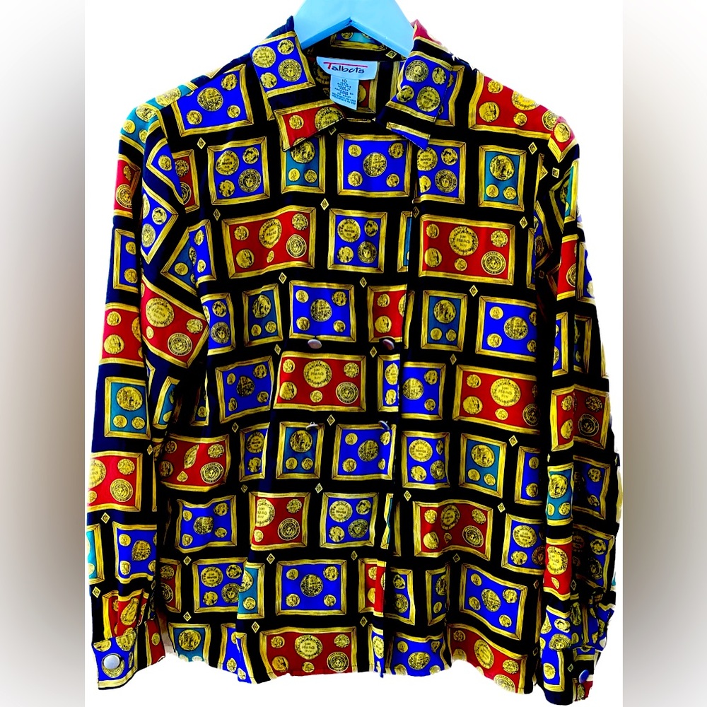 Vintage Talbots 100% Silk Blouse Sz 10